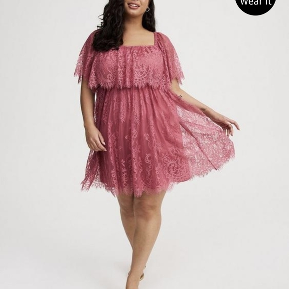 TORRID Pink Lace Dress - Picture 3 of 3